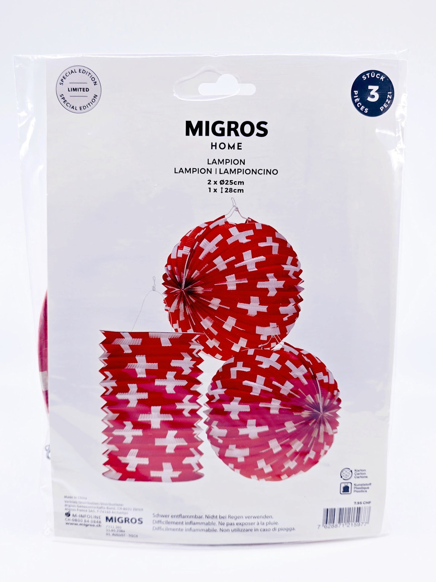 Lampion du 1er août (3 pièces)