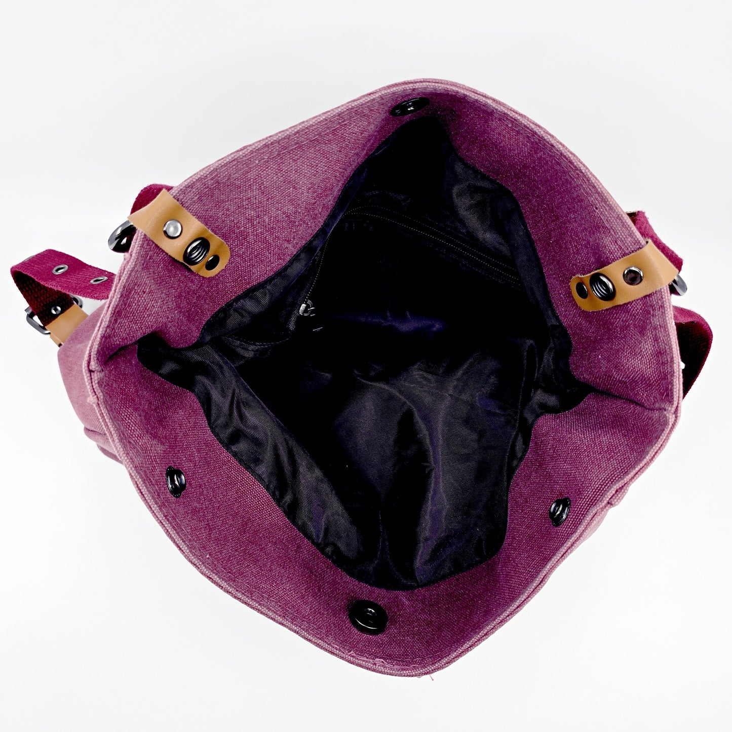 Sac besace en toile bordeaux