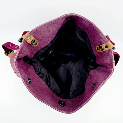 Sac besace en toile bordeaux