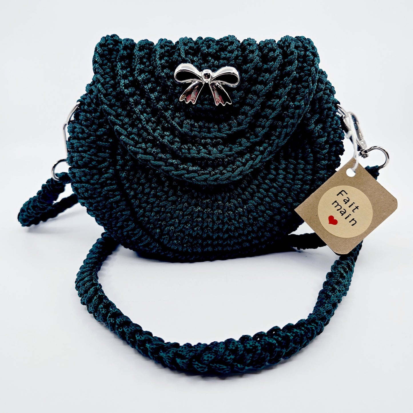 Sac au crochet fait main - Emeraude