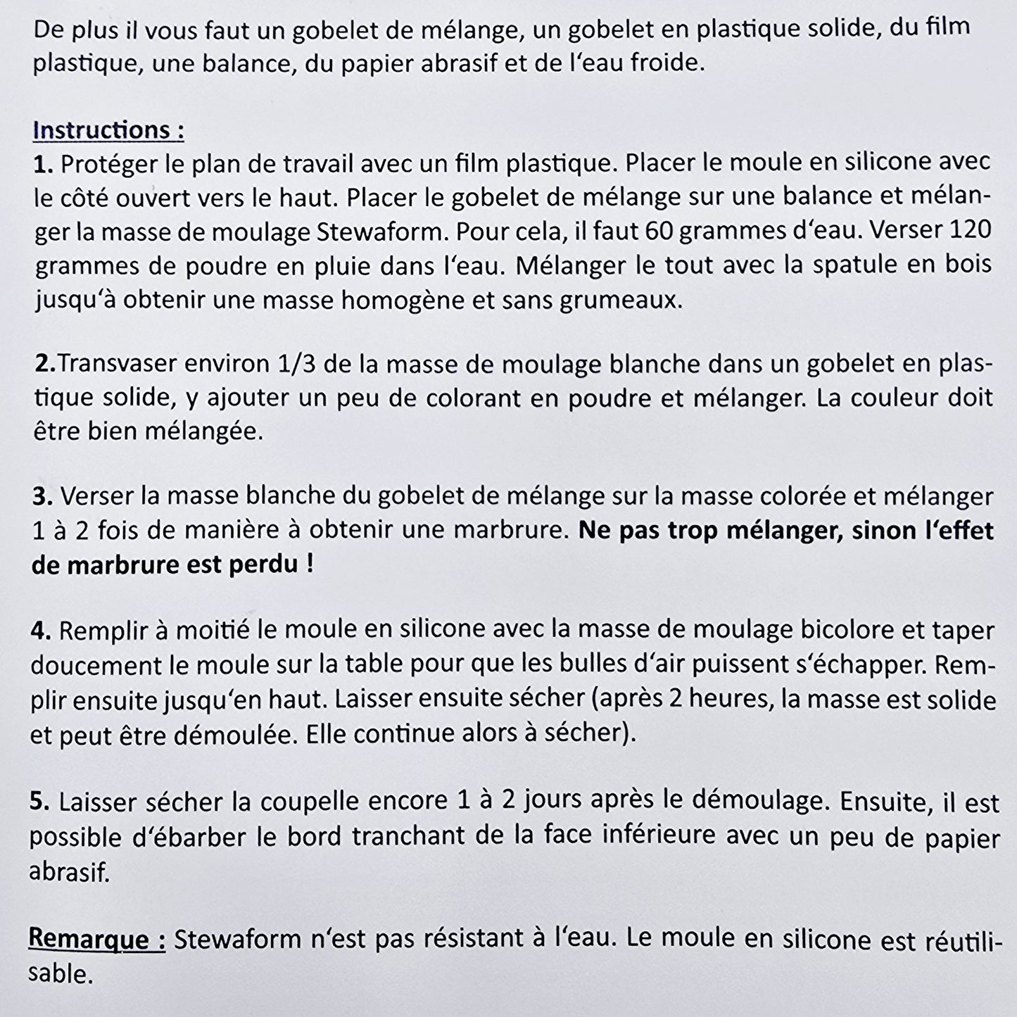 Kit de moulage Glorex – Coupelle effet marbre (DIY)