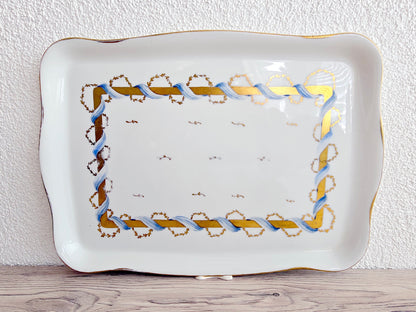 Plat de service rectangulaire en porcelaine