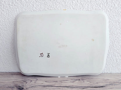 Plat de service rectangulaire en porcelaine