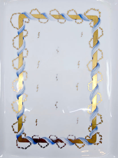 Plat de service rectangulaire en porcelaine