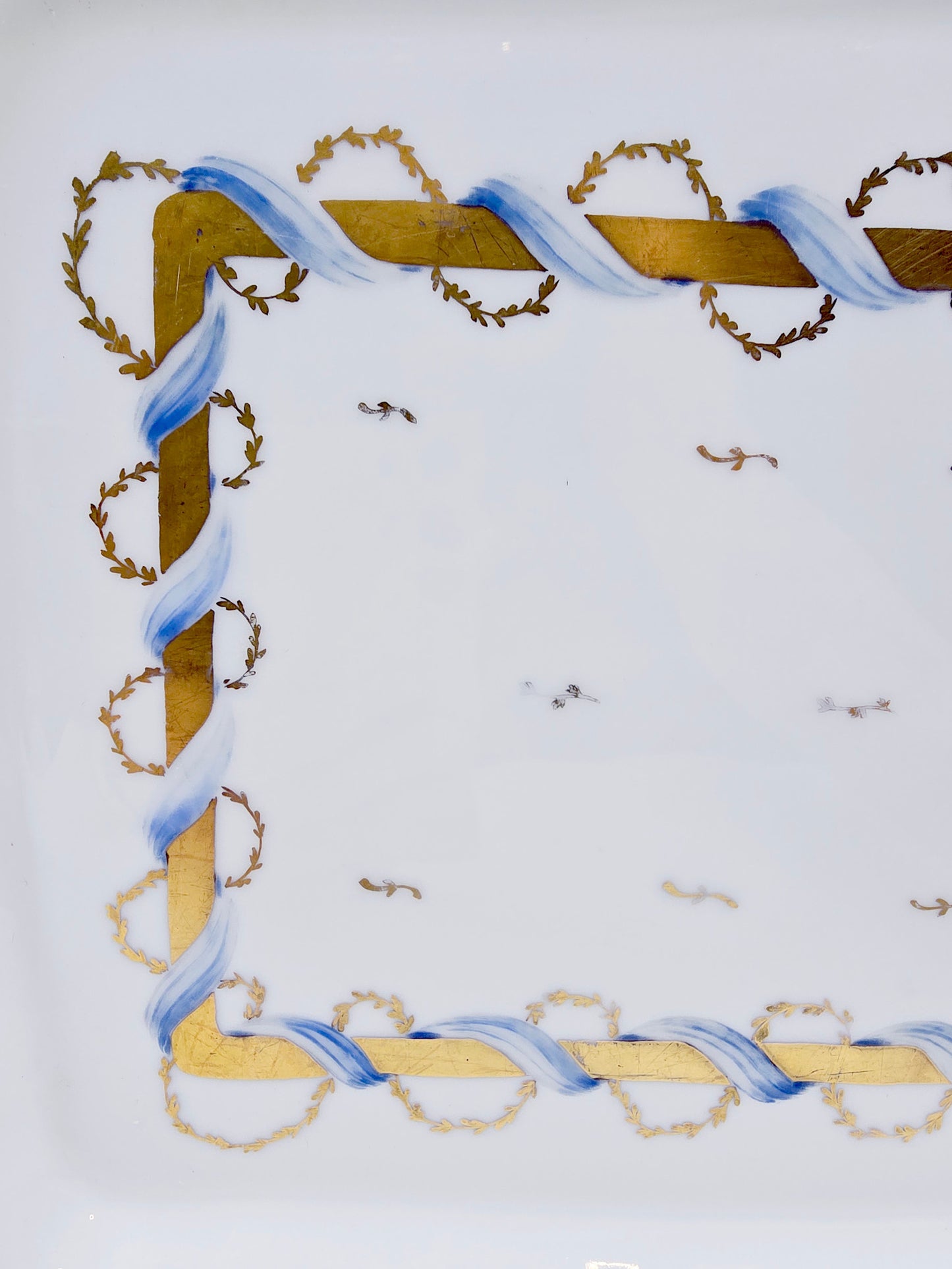 Plat de service rectangulaire en porcelaine