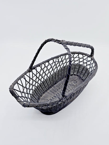 Porte-bouteille panier en métal tressé