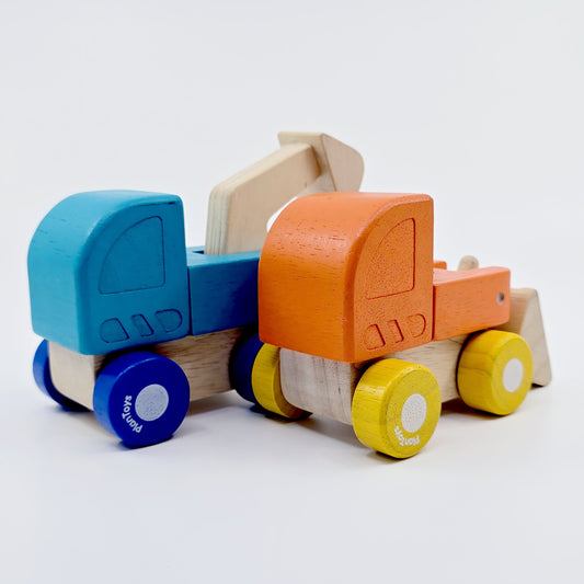 Mini-pelleteuse et bulldozer en bois de PlanToys