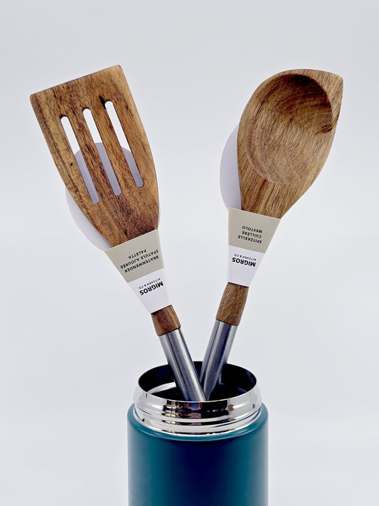 Spatule et cuillère en bois d’acacia (modèle 1)