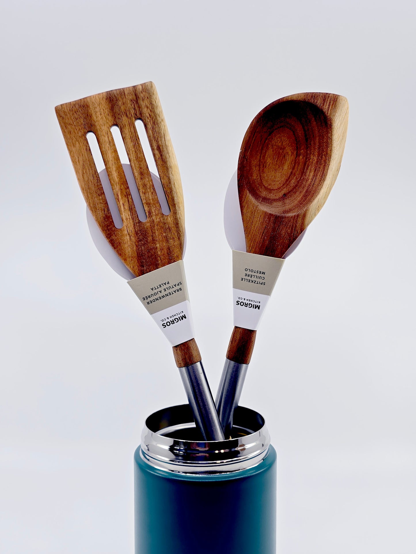 Spatule et cuillère en bois d’acacia (modèle 2)