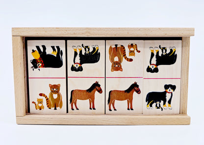Jeu de domino en bois – Animaux