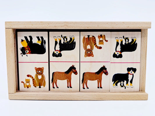 Jeu de domino en bois – Animaux
