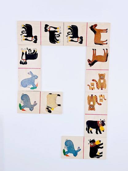 Jeu de domino en bois – Animaux