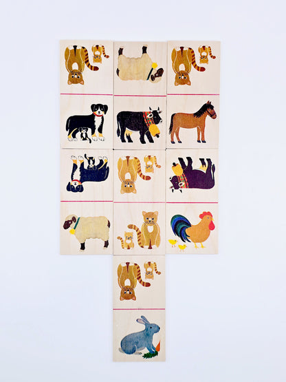 Jeu de domino en bois – Animaux