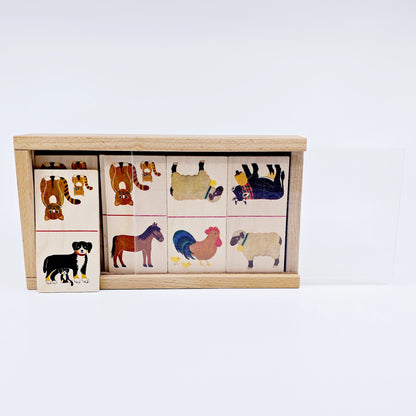 Jeu de domino en bois – Animaux