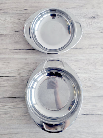 Duo de plats de service en inox