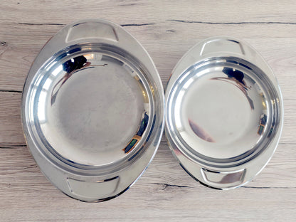 Duo de plats de service en inox