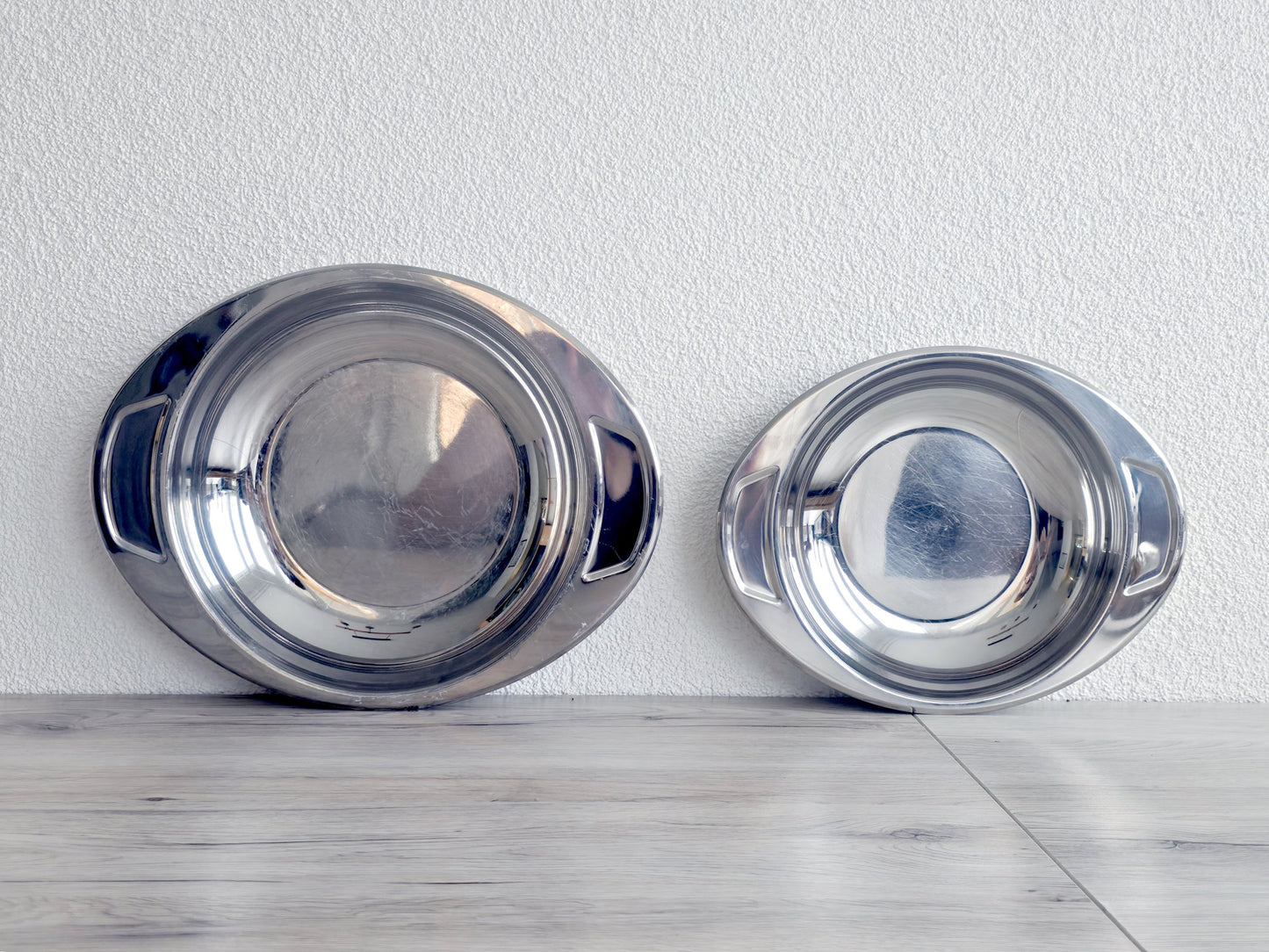 Duo de plats de service en inox