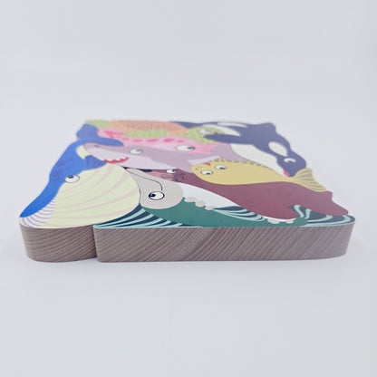 Puzzle/casse-tête en bois - Les animaux marins de JURA France