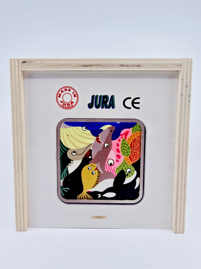 Puzzle/casse-tête en bois - Les animaux marins de JURA France