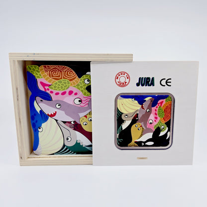 Puzzle/casse-tête en bois - Les animaux marins de JURA France