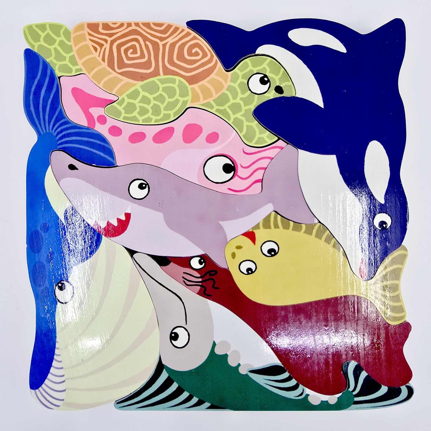 Puzzle/casse-tête en bois - Les animaux marins de JURA France