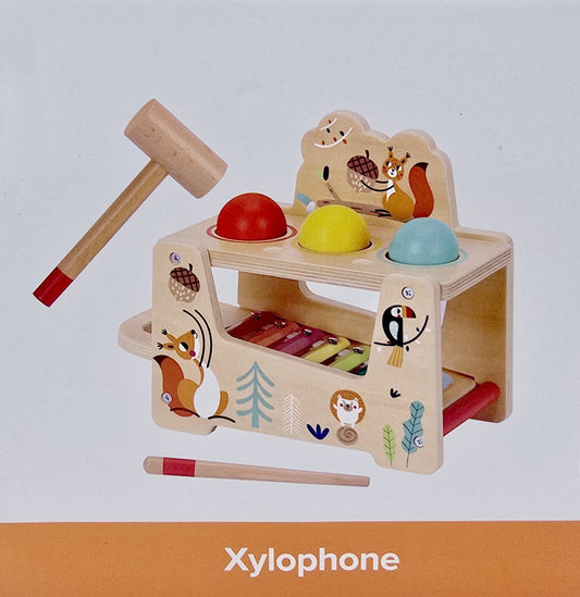 Jouet musical en bois – Xylophone & jeu à marteler