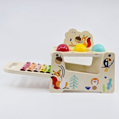 Jouet musical en bois – Xylophone & jeu à marteler