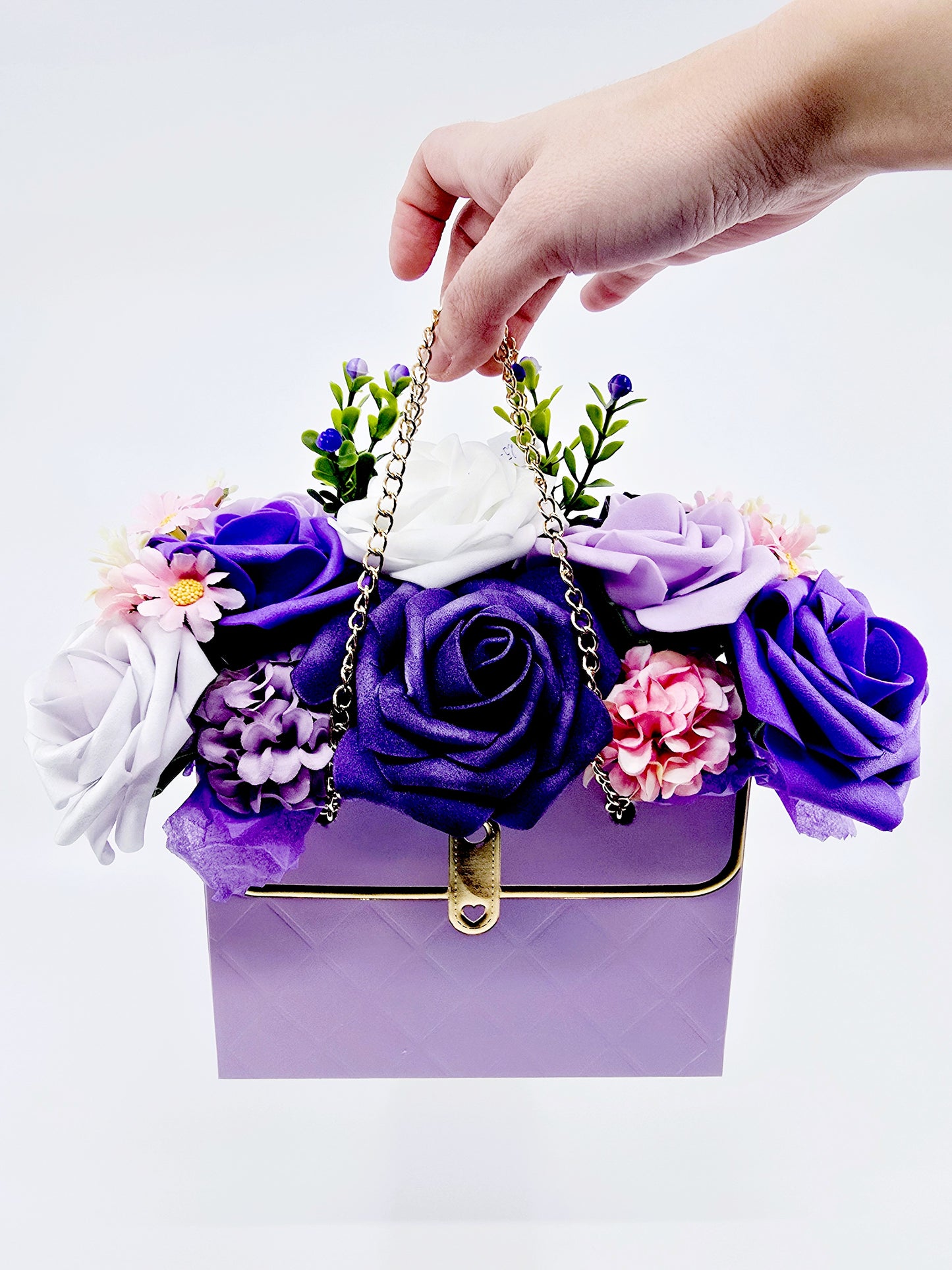 Boîte‑sac fleuri – Violetta