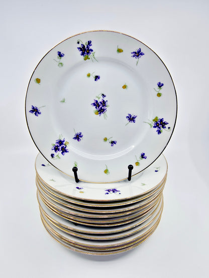 Service ancien en porcelaine fleurie – 41 pièces
