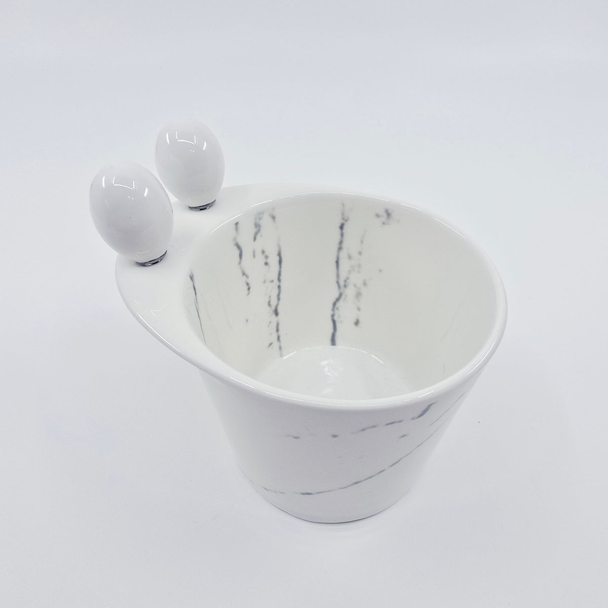 Service apéritif en bambou et céramique effet marbre (11 pièces)