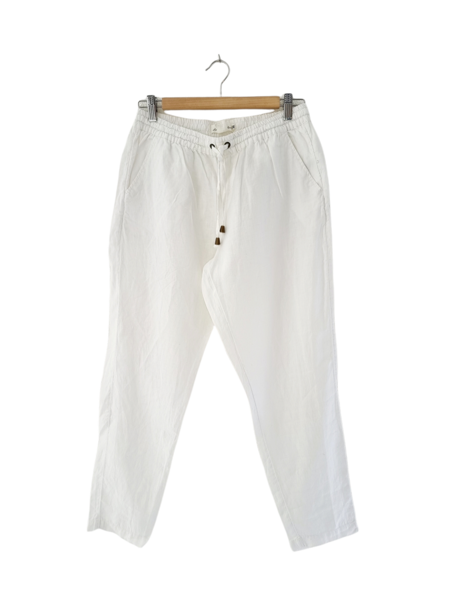 Pantalon jogger blanc en lin (EUR 40)