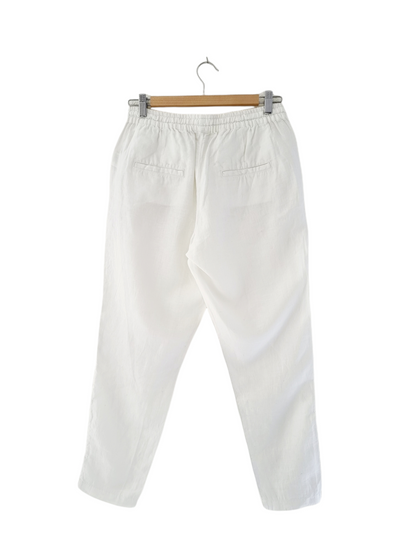 Pantalon jogger blanc en lin (EUR 40)
