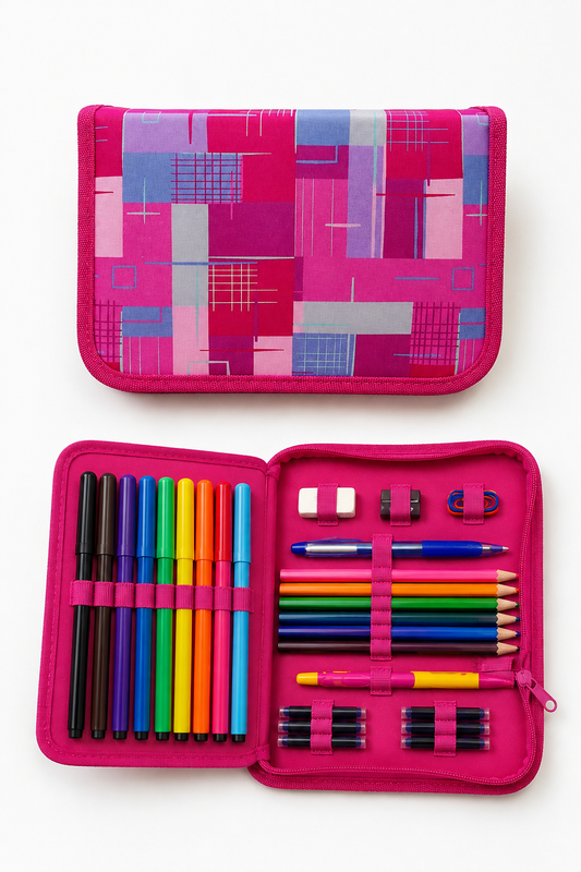 Trousse scolaire Herlitz - Pink Design (50 pièces)