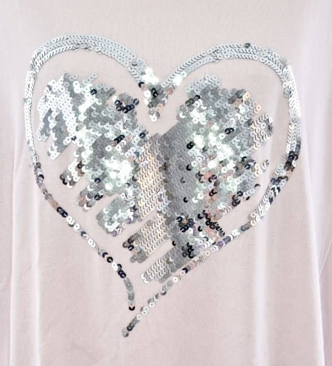 T-shirt coeur en strass (SIZE : XXL)