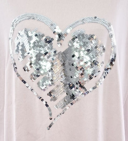 T-shirt coeur en strass (SIZE : XXL)