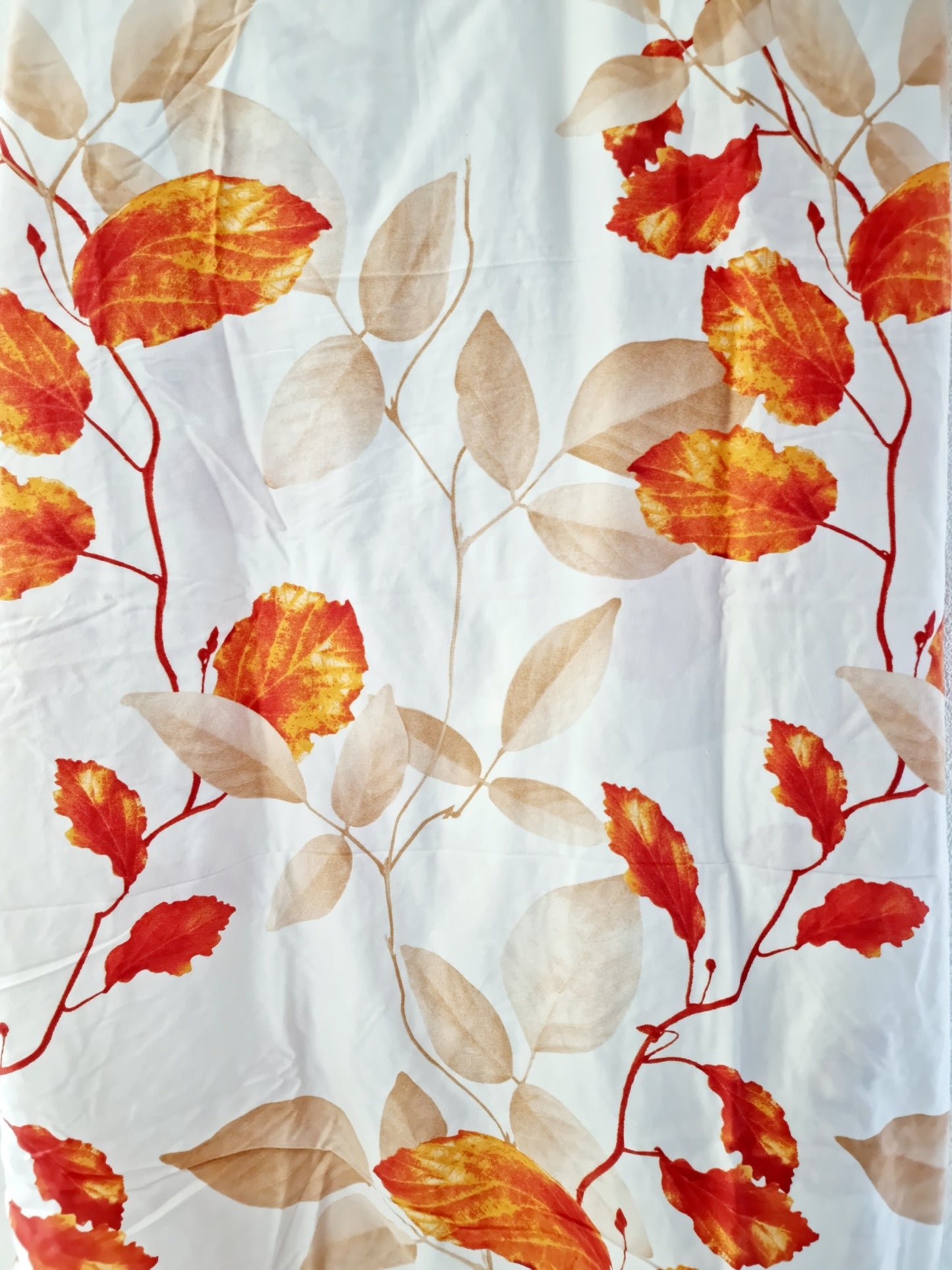 Housse de duvet 160 X 210 cm & taie d'oreiller 65 X 65 cm - feuilles oranges