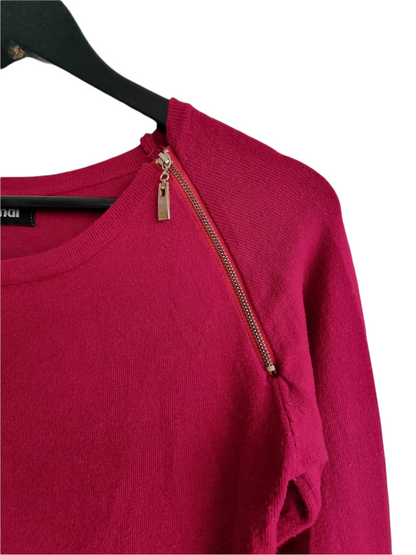 Robe framboise avec zips apparents (SIZE : S)