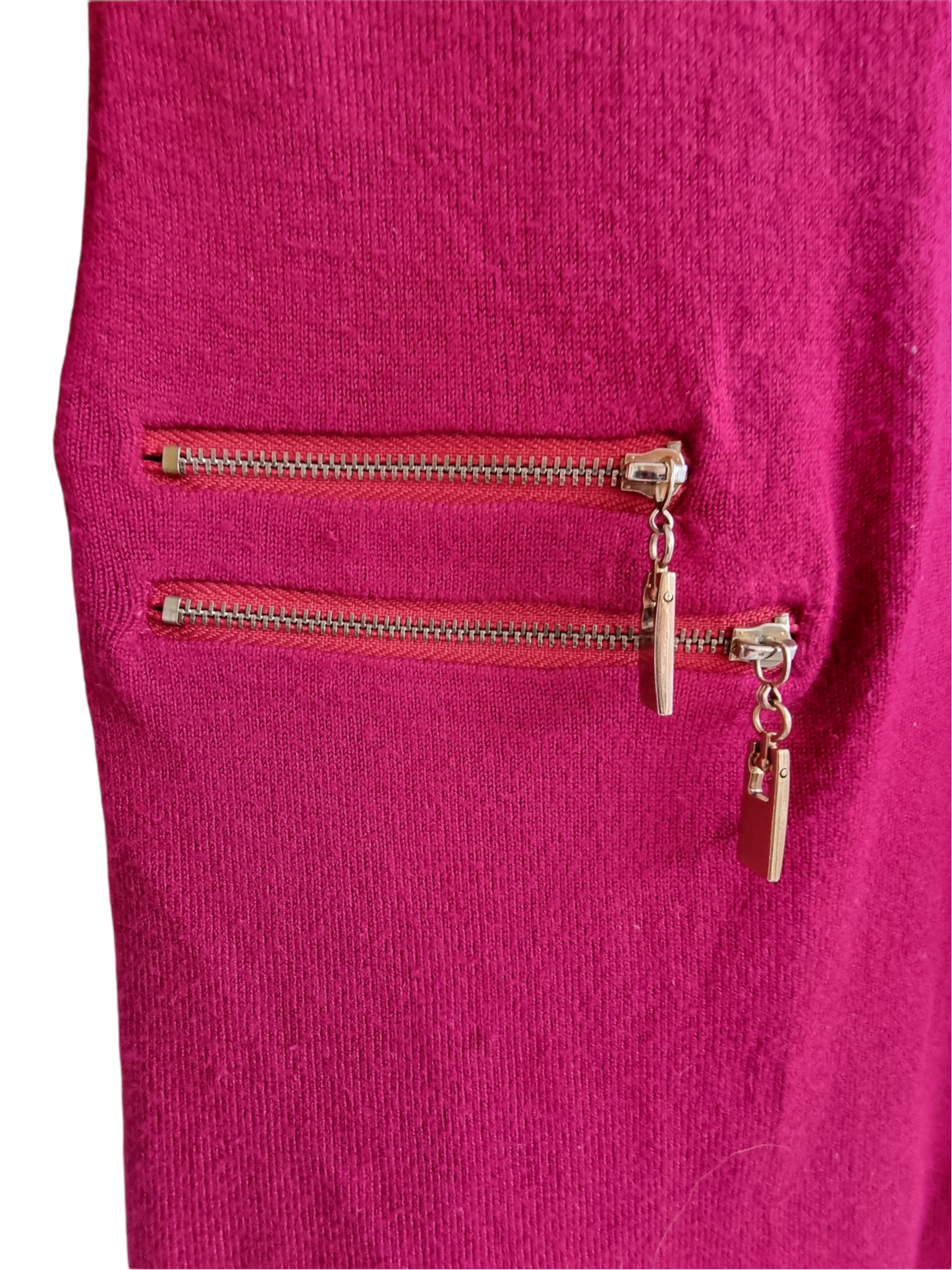 Robe framboise avec zips apparents (SIZE : S)