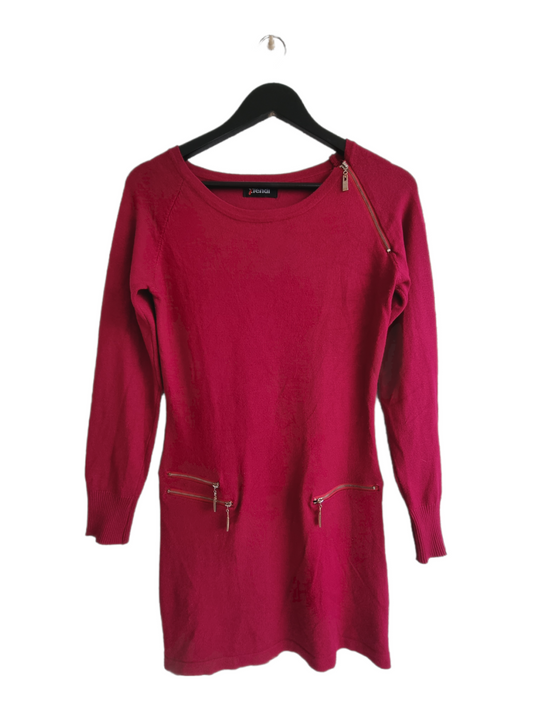 Robe framboise avec zips apparents (SIZE : S)