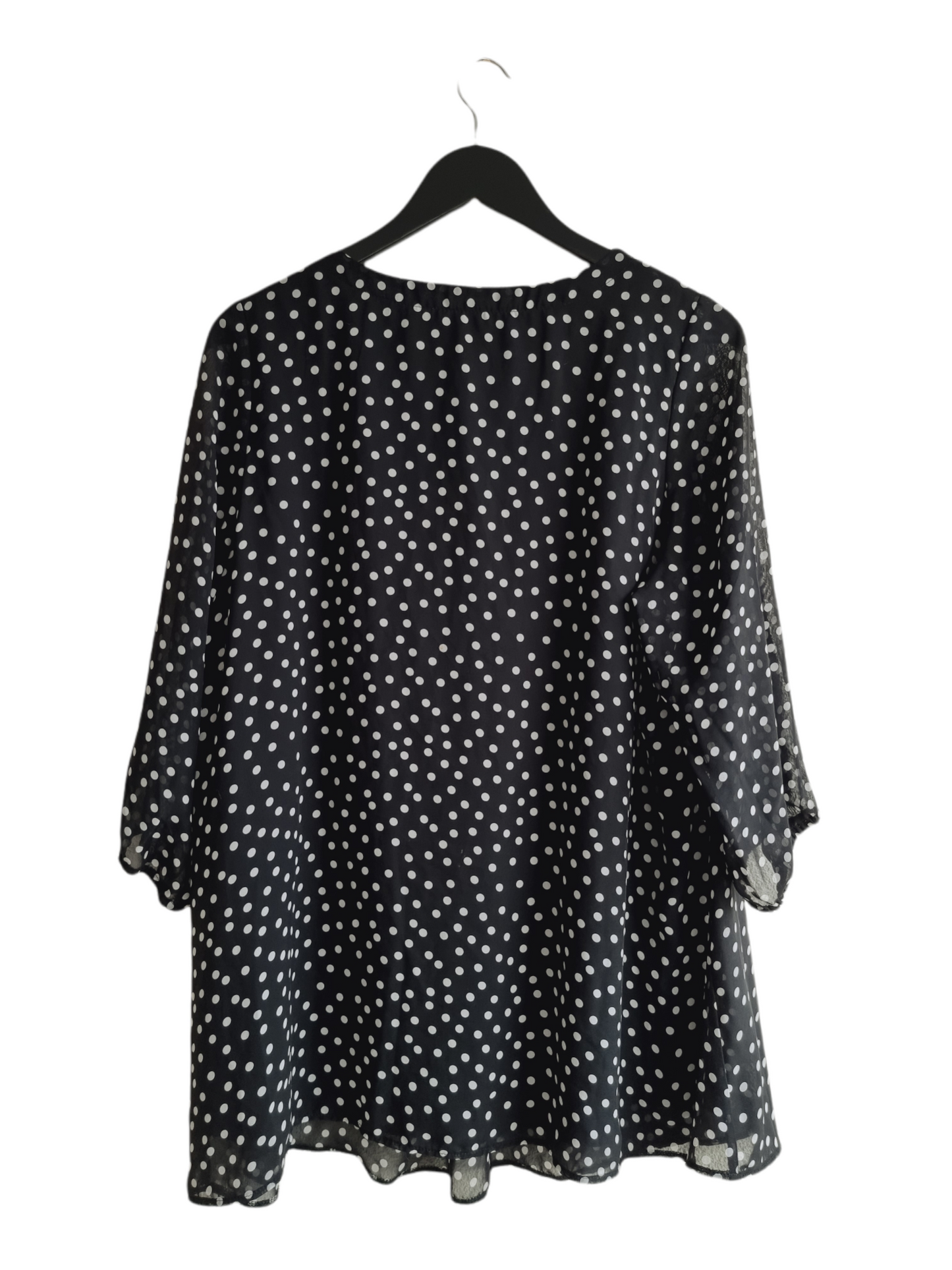 Blouse noire à pois blanc (SIZE : L/XL)