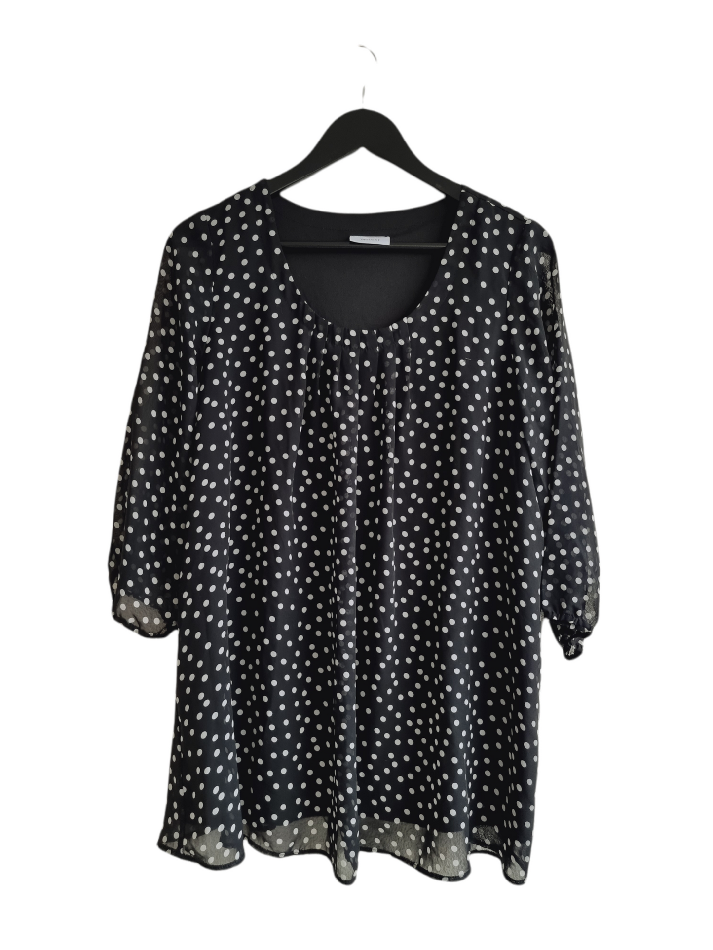 Blouse noire à pois blanc (SIZE : L/XL)