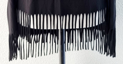 T-shirt noir à frange (SIZE : XL)