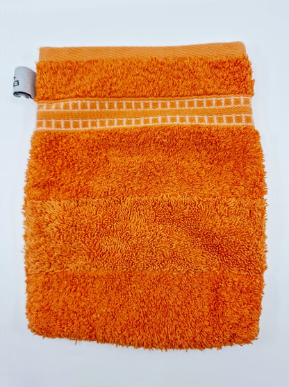 Gant de toilette orange (21 x 16 cm)