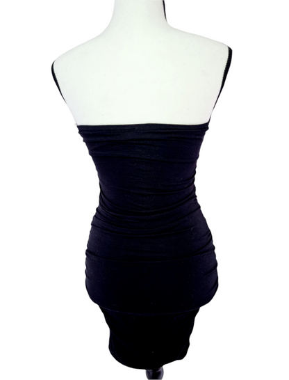 Robe bustier à strass dorés (SIZE : 34)