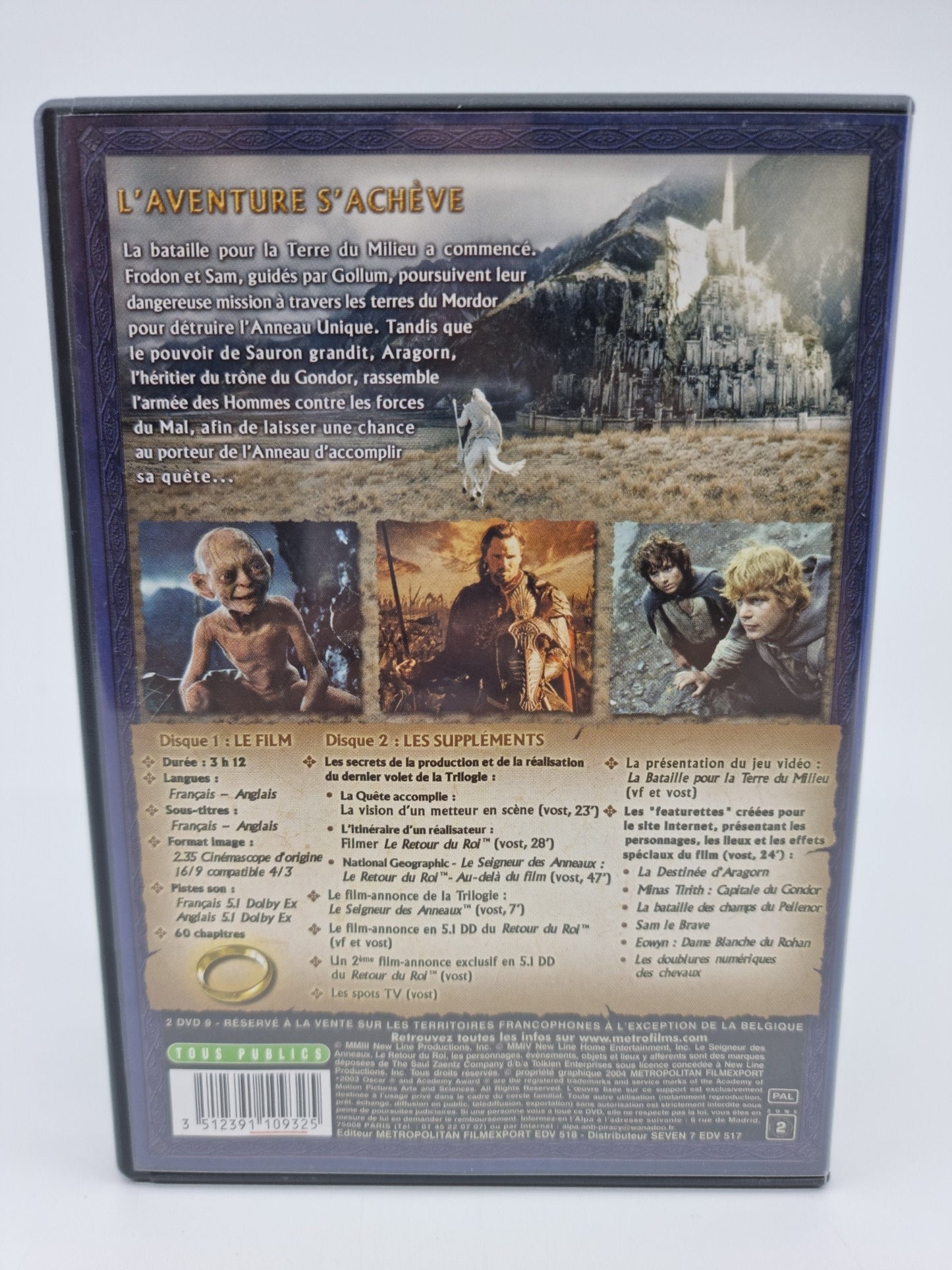 DVD - Le Seigneur des Anneaux : 1. La Communauté de l'anneau – 2.  Les Deux Tours - 3. Le Retour du roi