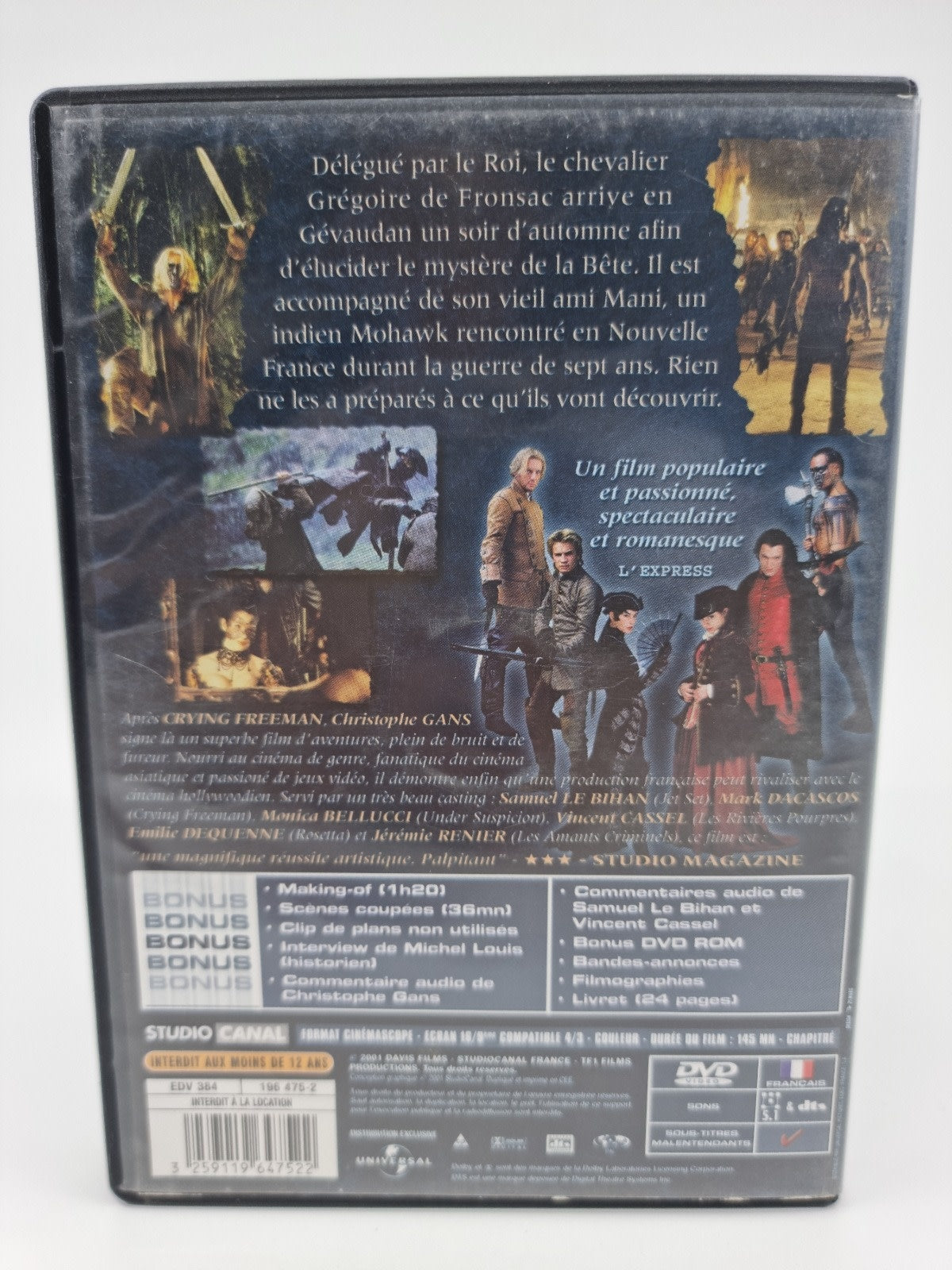 DVD - Le Pacte des loups – version longue avec CD bonus