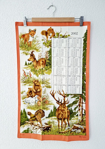 Linge de cuisine - calendrier 2002 animaux (60 X 40 cm )
