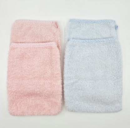 Gant de toilette Disney bleu & rose 20 X 15 cm  (4 pièces)