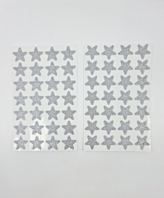 Stickers - étoiles argentées à paillettes