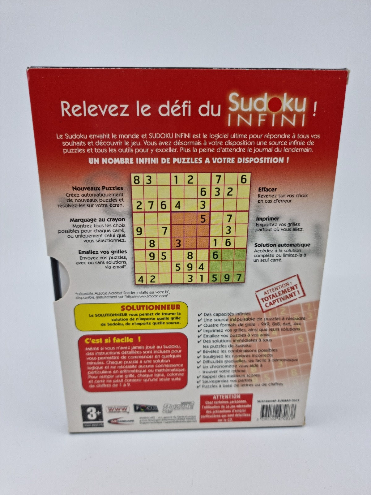 PC CD-ROM - Sudoku Infini
